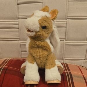 Charming Plush Pony Toy - Tan and White